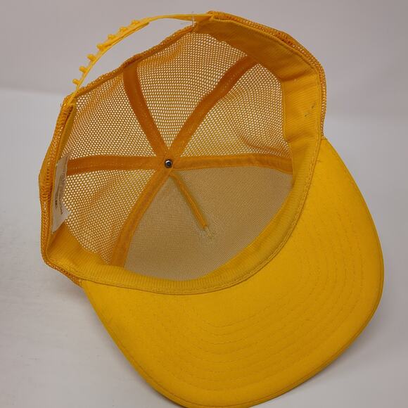 Sister Lakes Snapback Trucker Hat Yellow One Size Adjustable Mesh Back Winner - Picture 7 of 9